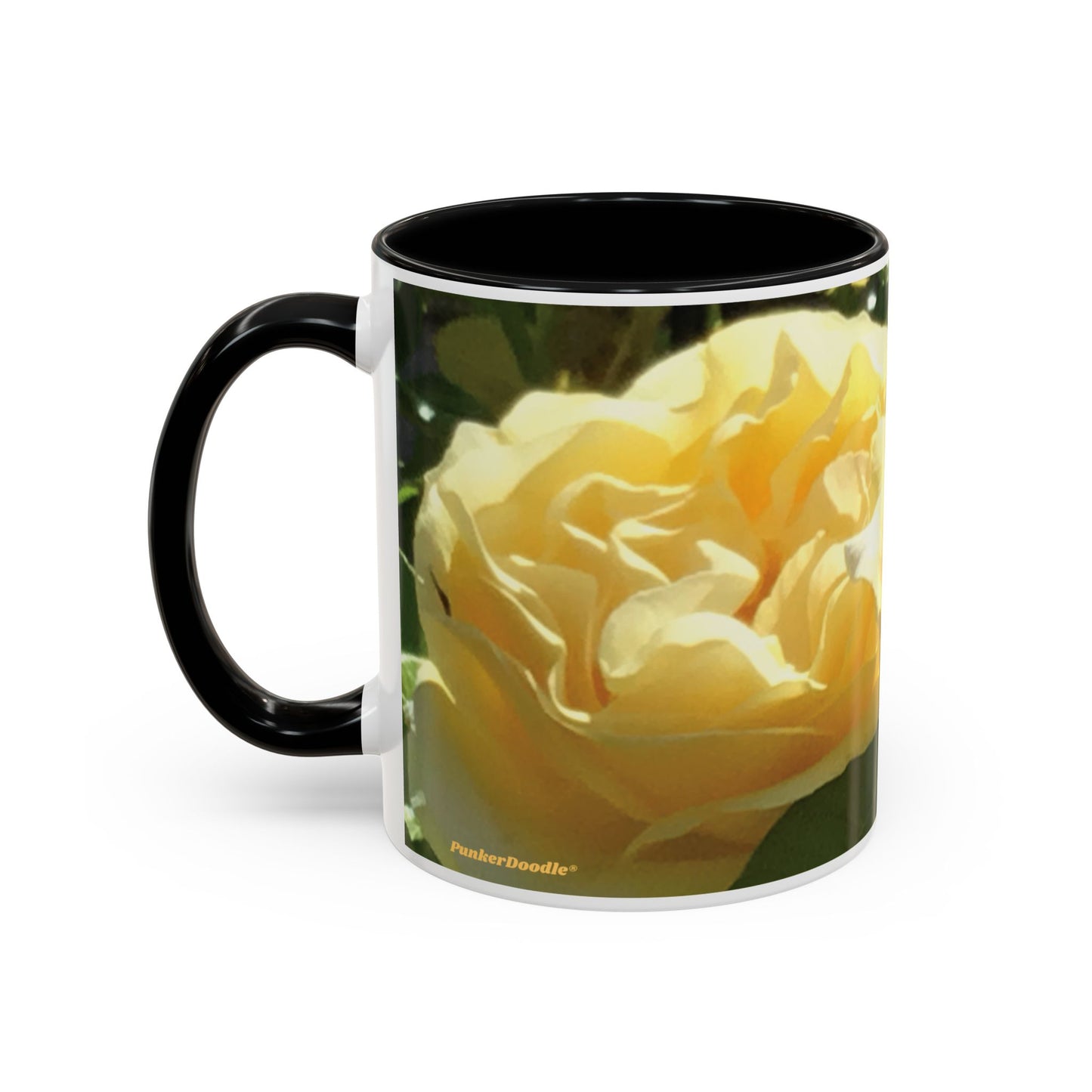 Sunshine, Love & Coffee – PunkerDoodle® Floral Ceramic Mug