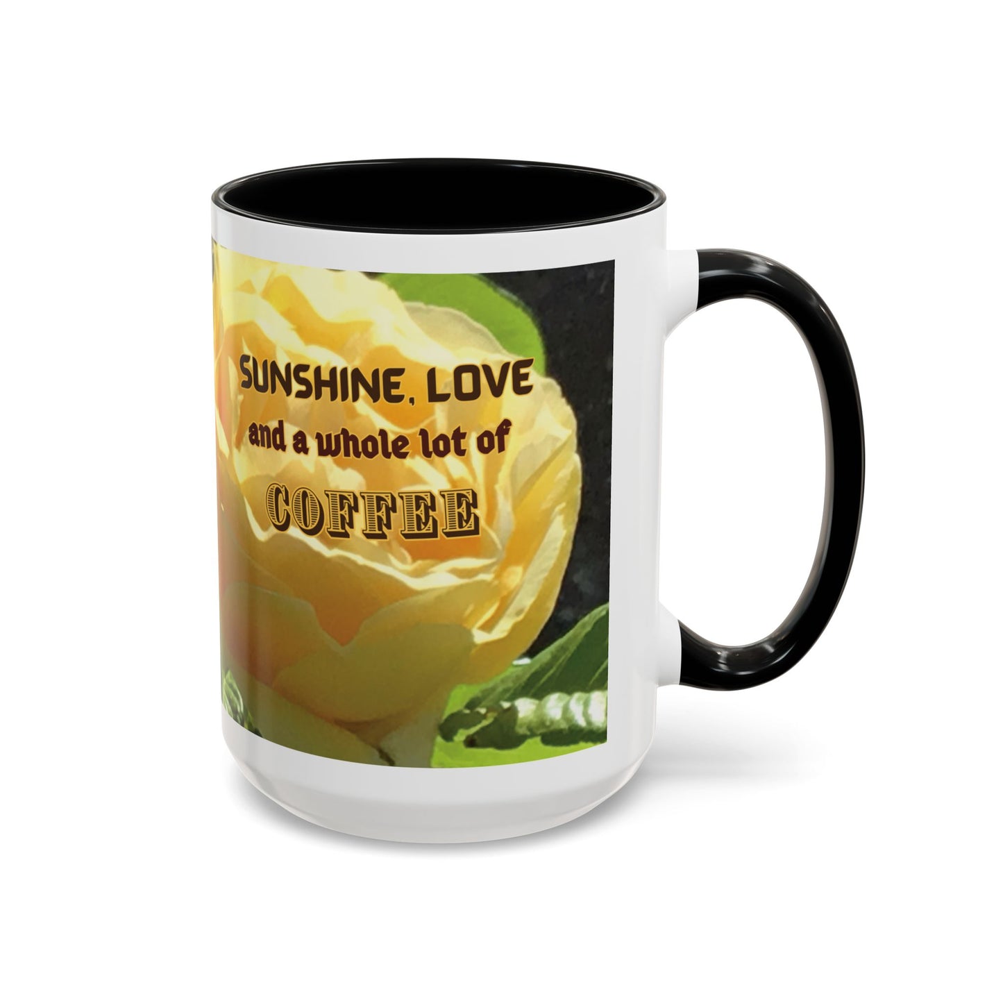 Sunshine, Love & Coffee – PunkerDoodle® Floral Ceramic Mug