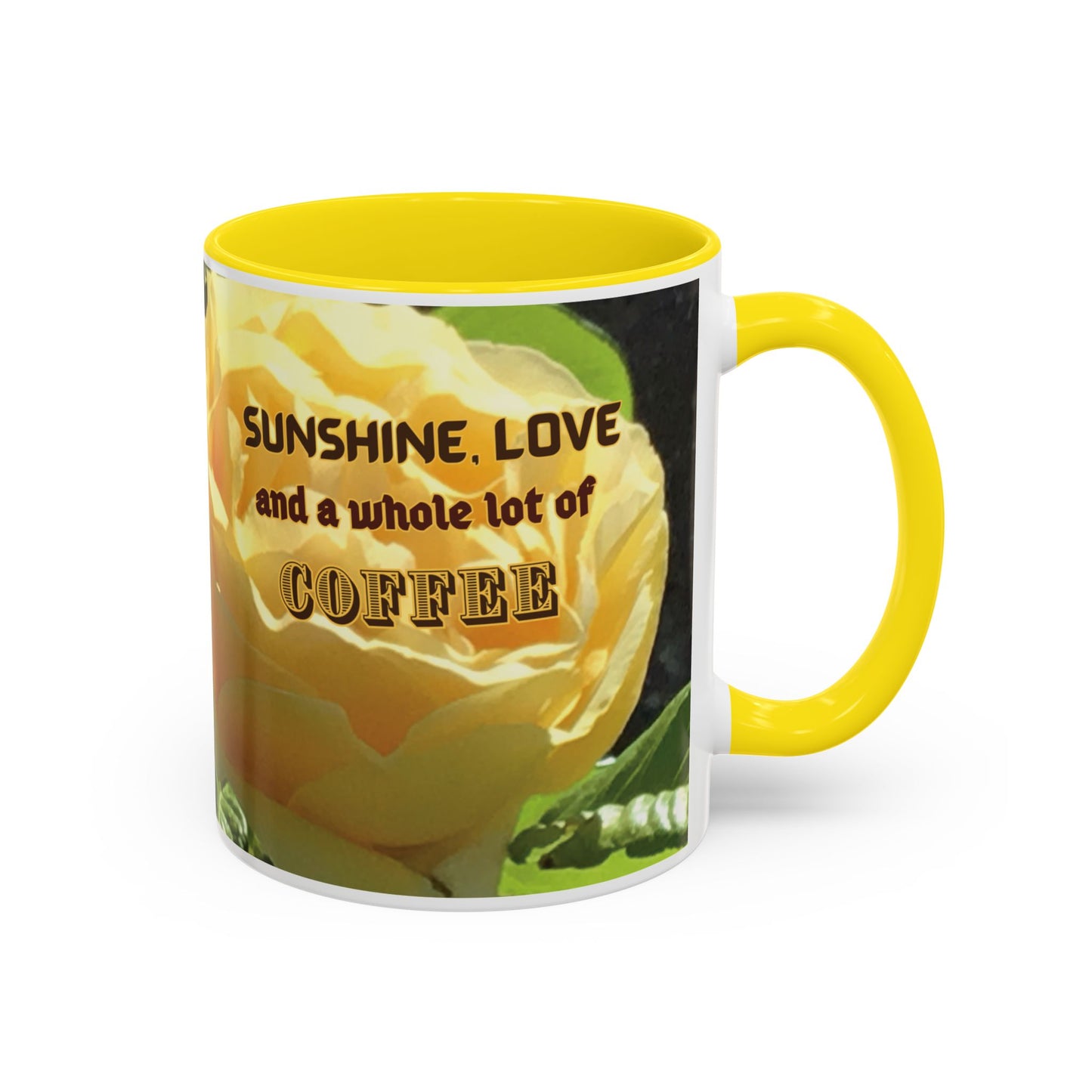 Sunshine, Love & Coffee – PunkerDoodle® Floral Ceramic Mug