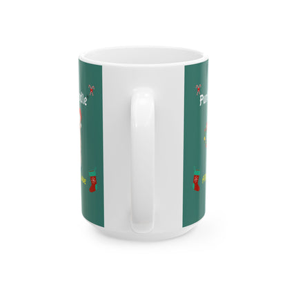 PunkerDoodle® " Filled with Love" Ceramic Holiday Mug, (11oz, 15oz)