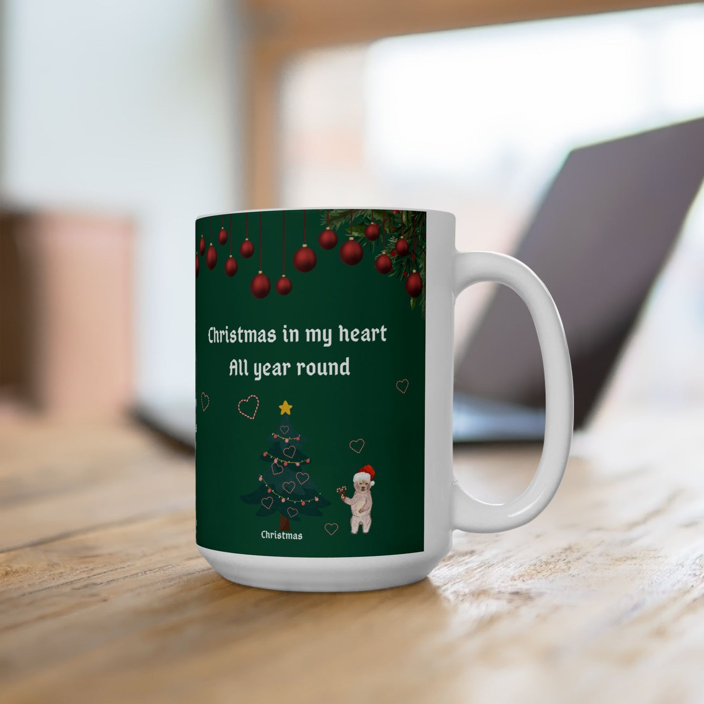 Christmas in My Heart All Year Round PunkerDoodle® Holiday Mug
