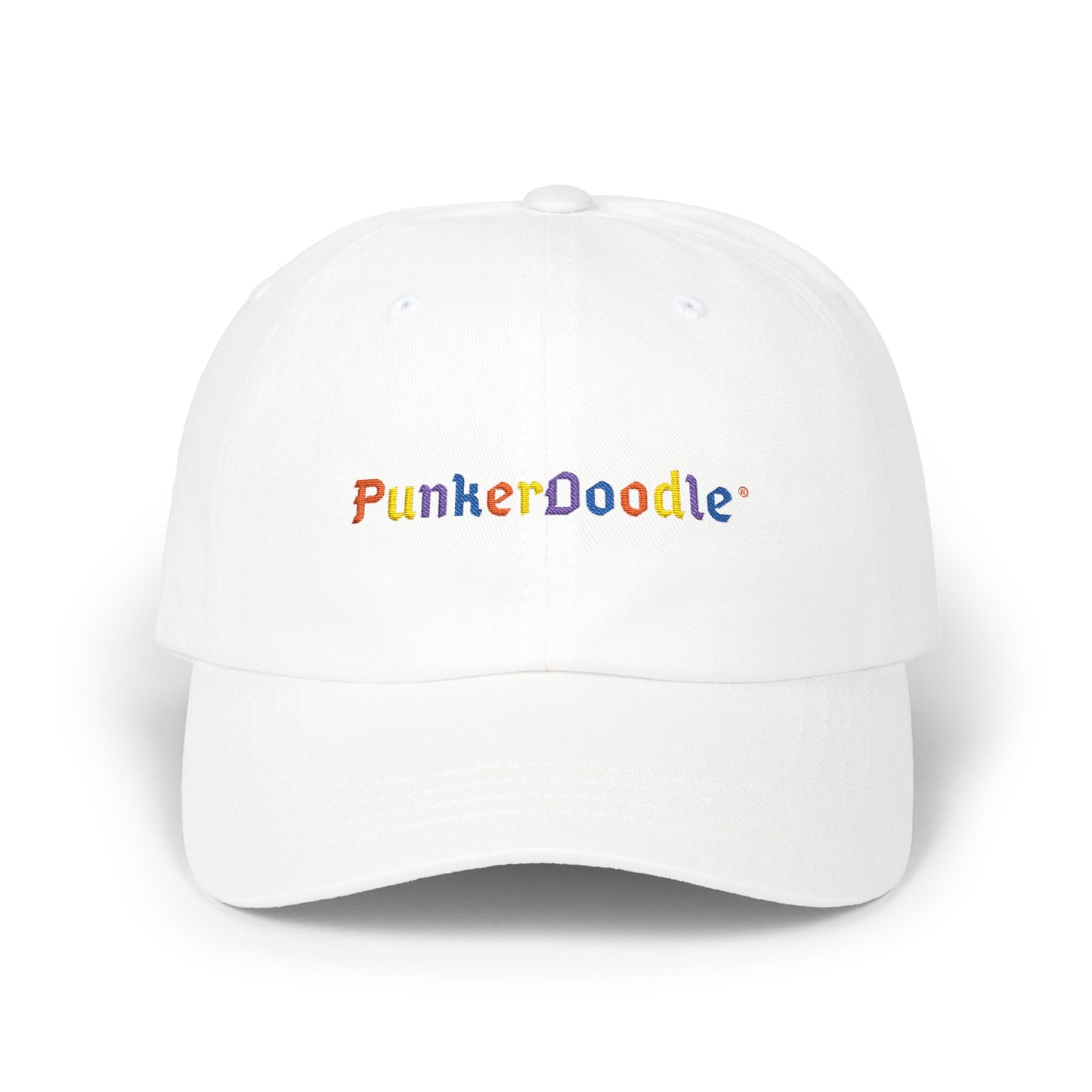 White cap with 'PunkerDoodle®' logo 