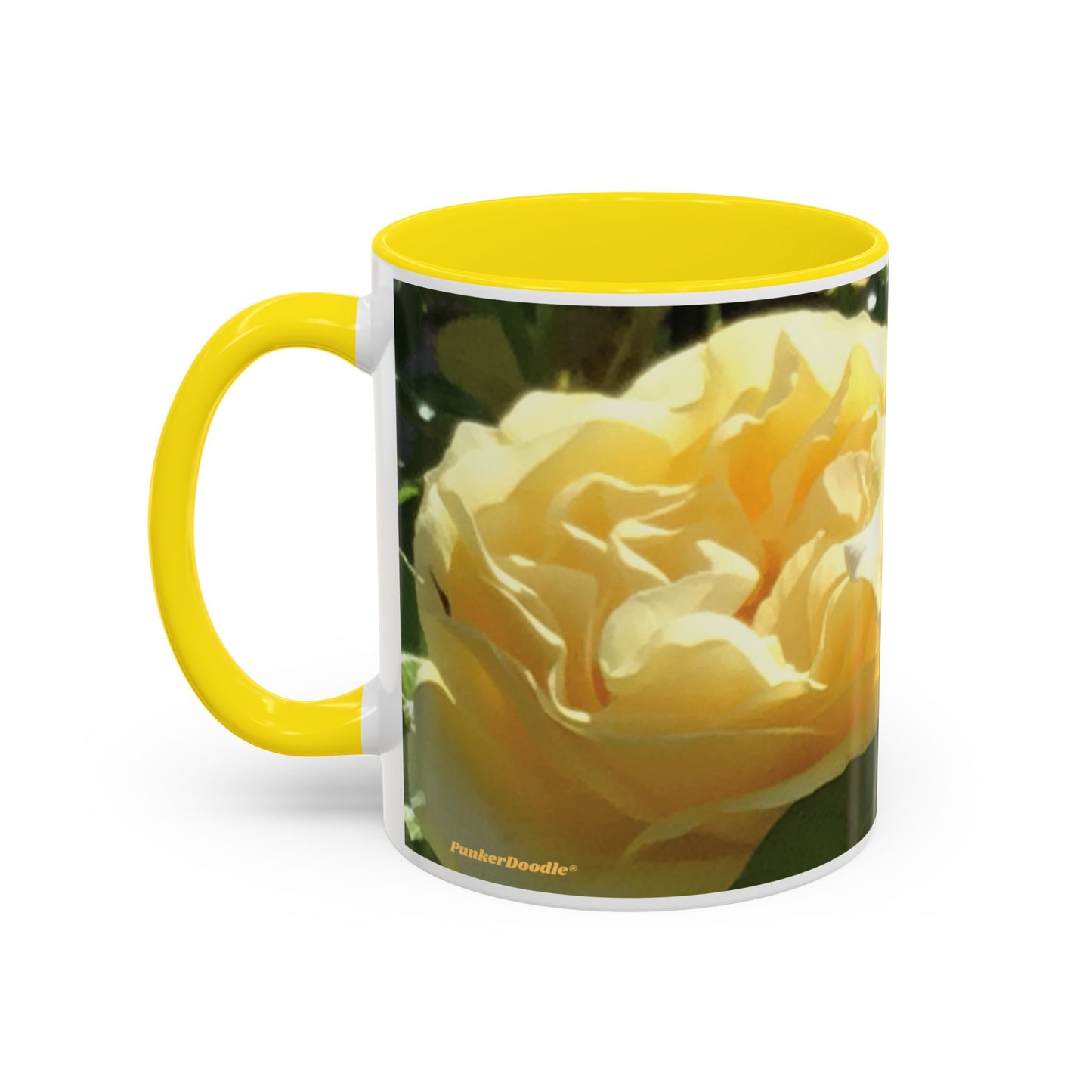 Sunshine, Love & Coffee – PunkerDoodle® Floral Ceramic Mug