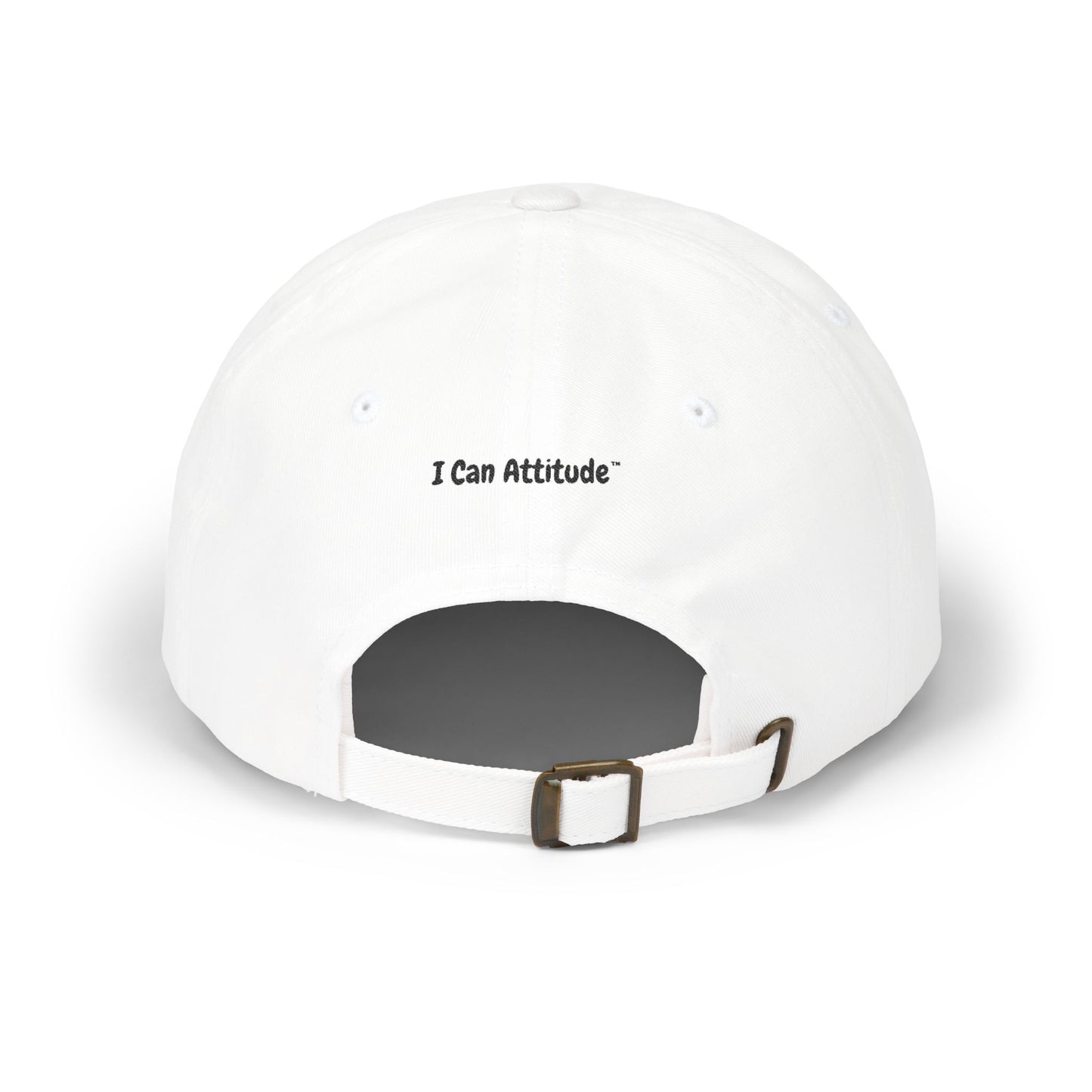 back side of white cap with I Can Attitude™