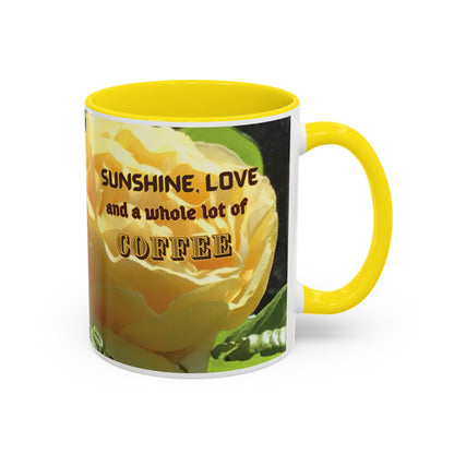 Sunshine, Love & Coffee – PunkerDoodle® Floral Ceramic Mug