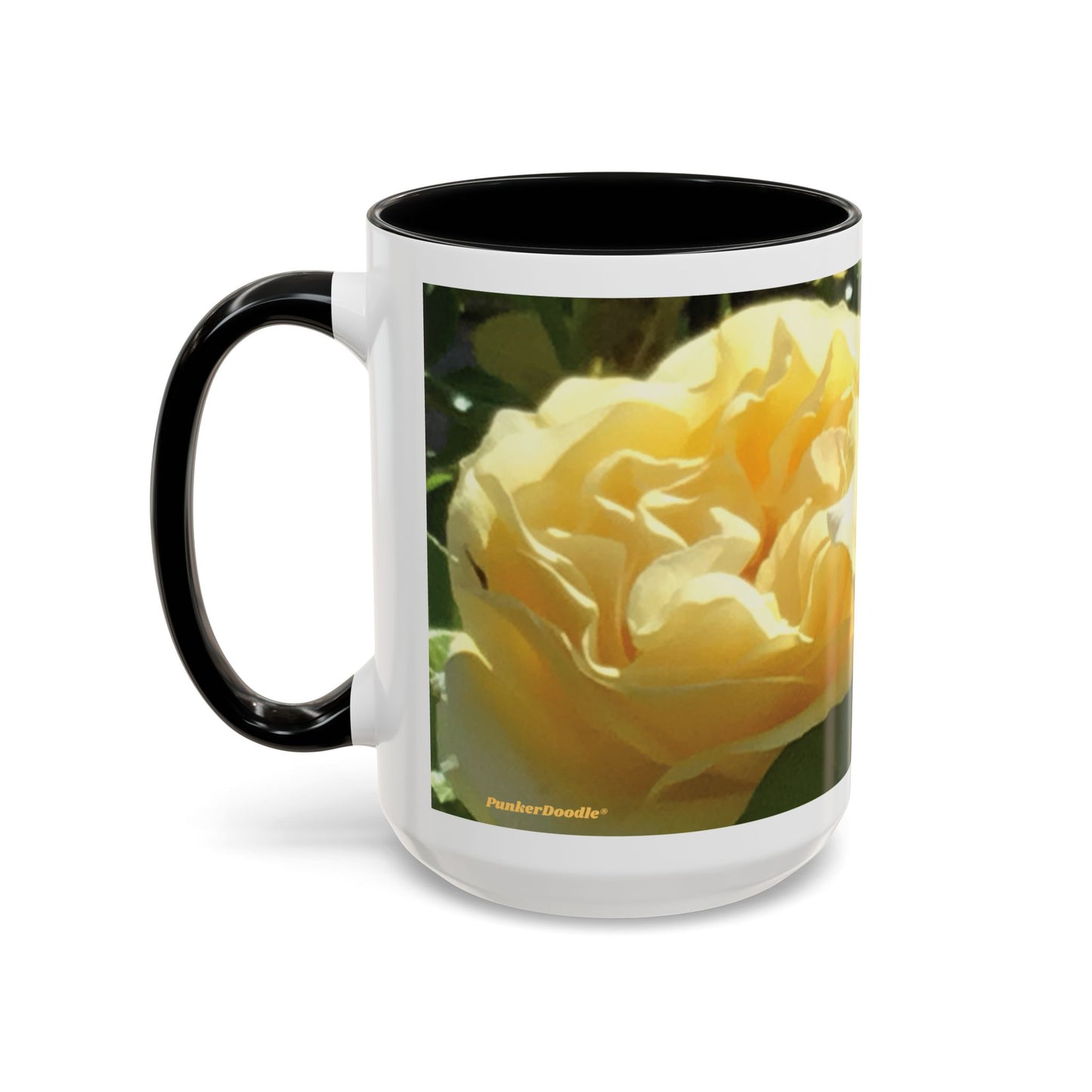 Sunshine, Love & Coffee – PunkerDoodle® Floral Ceramic Mug