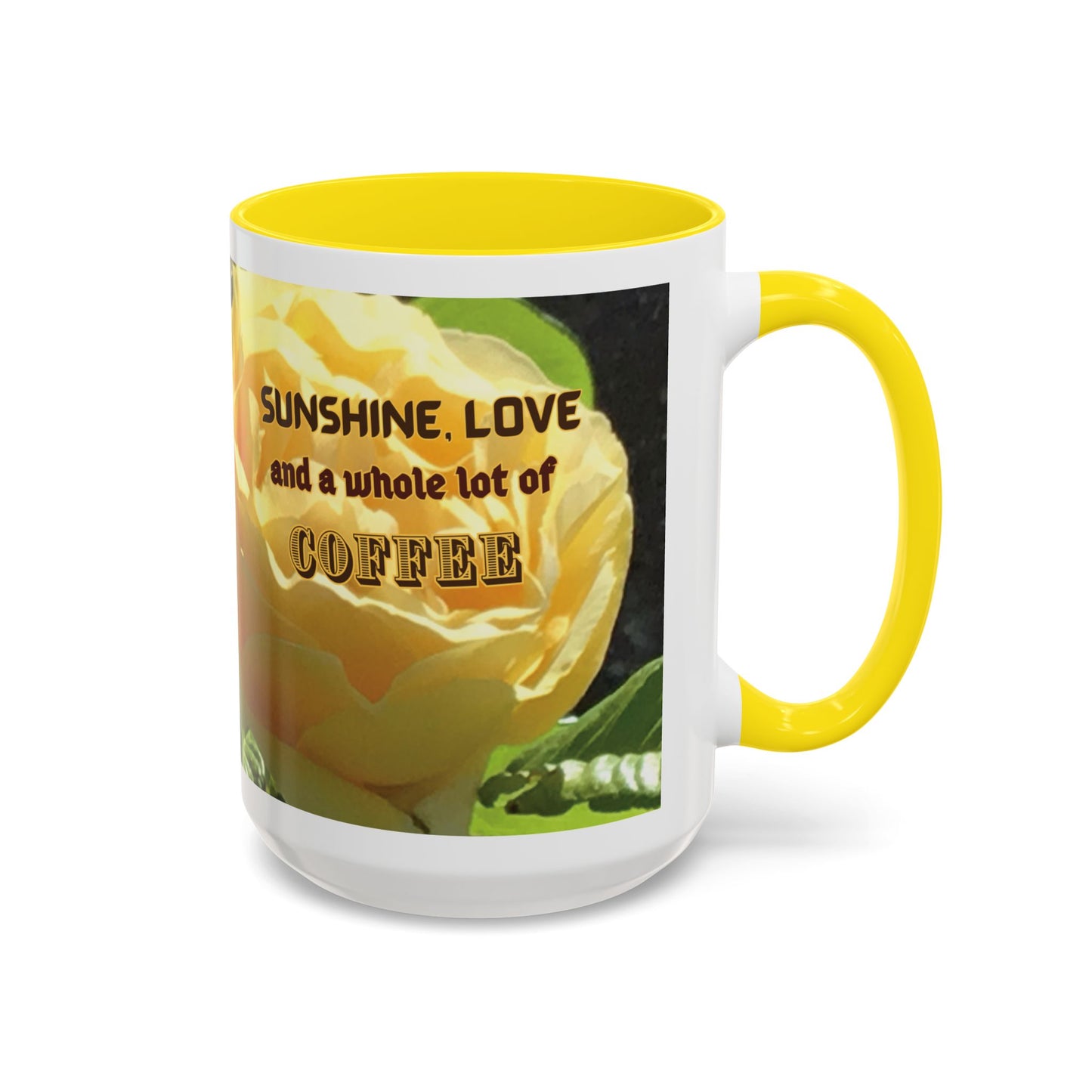 Sunshine, Love & Coffee – PunkerDoodle® Floral Ceramic Mug