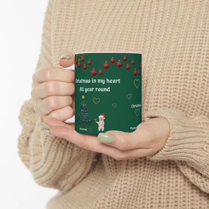 Christmas in My Heart All Year Round PunkerDoodle® Holiday Mug