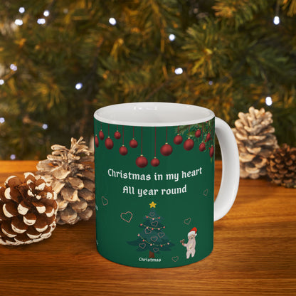 Christmas in My Heart All Year Round PunkerDoodle® Holiday Mug